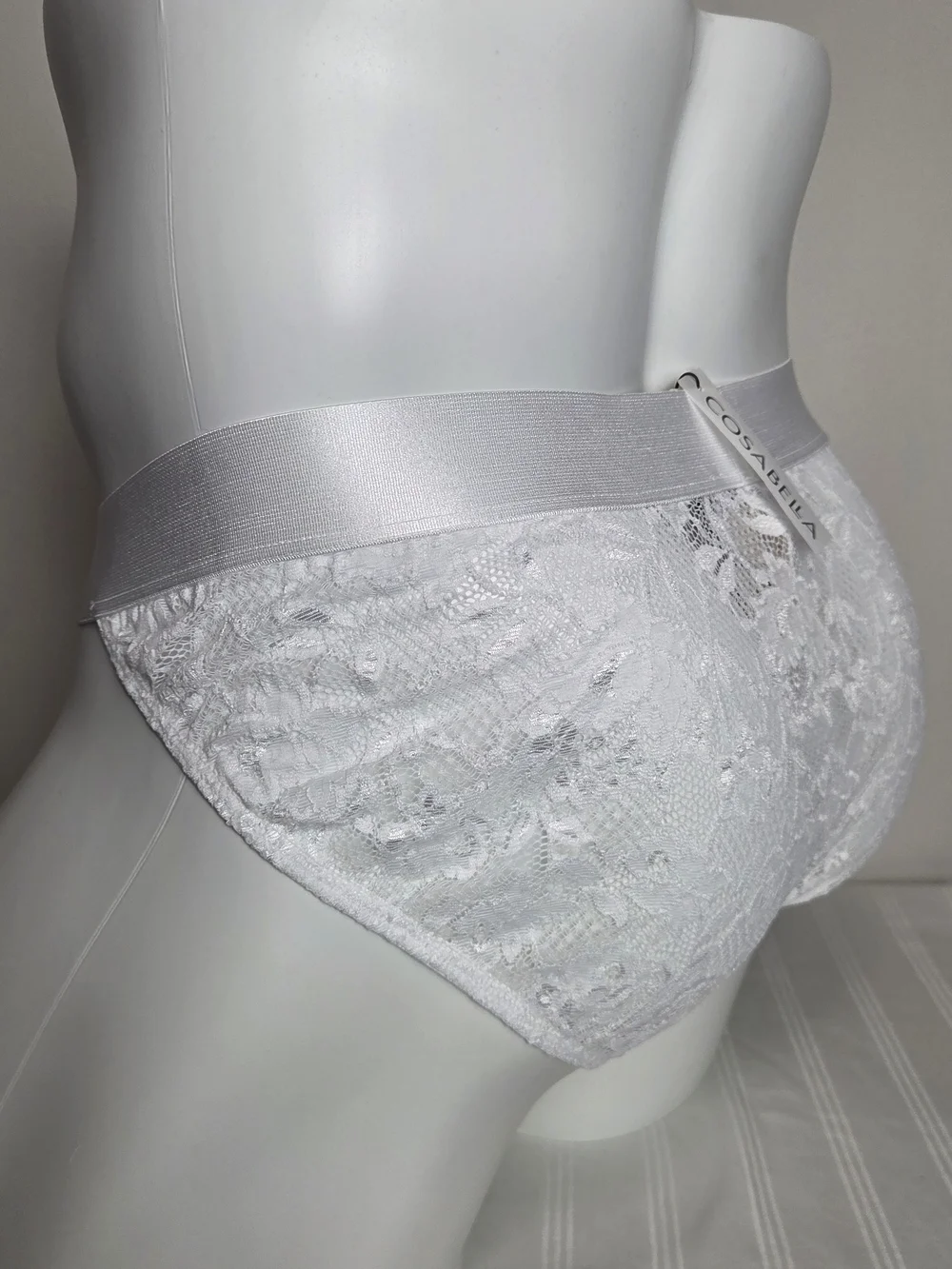 Cosabella White Lace-Side Brief